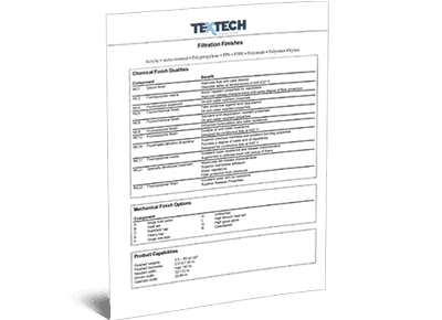 Filtration Finishes Data Sheet