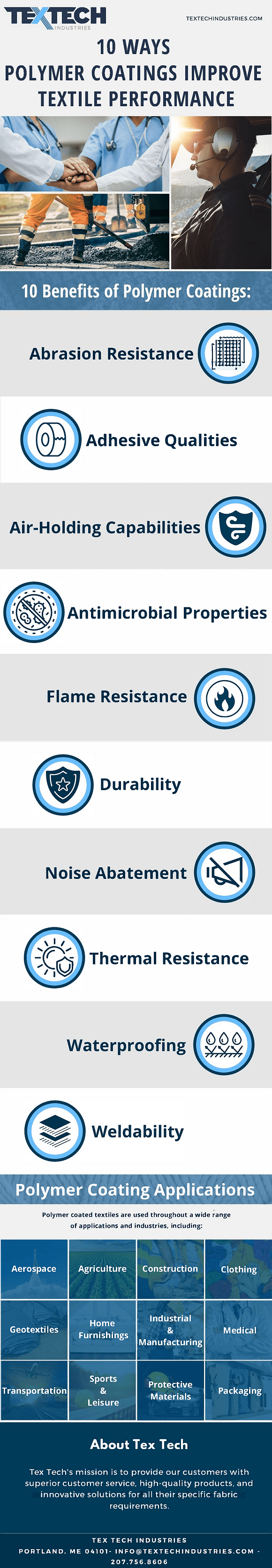 Tex Tech - 10 Ways That Polymer Coatings Improve Textile Performance Tex Tech - 10 Ways That Polymer Coatings Improve Textile Performance