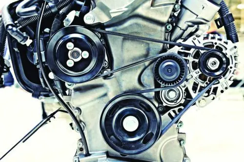 Power transmission belts in auto engine